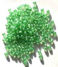 200 4mm Lustre Peridot Round Glass Beads